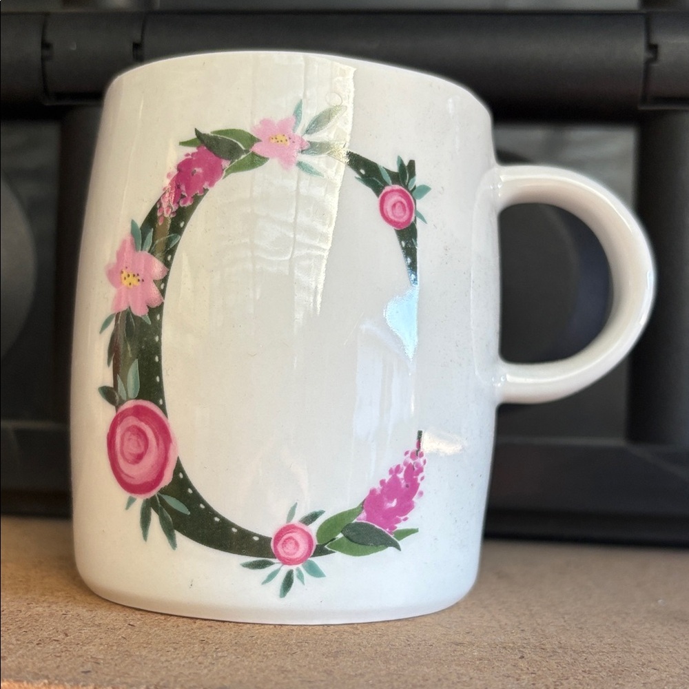 Modern Expressions Coffee Mug Unisex OS‎ White Good Floral Initial C Monogram